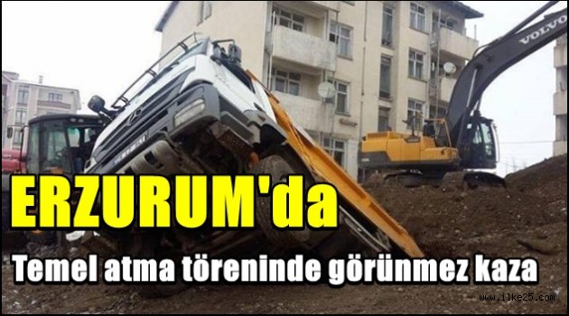 Aşkale'de Temel atma töreninde görünmez kaza