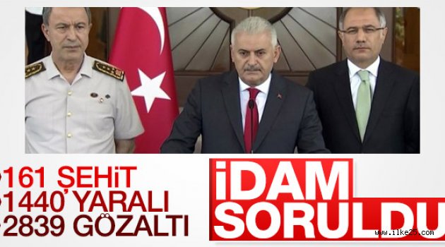 Başbakan Binali Yıldırım'a idam sorusu