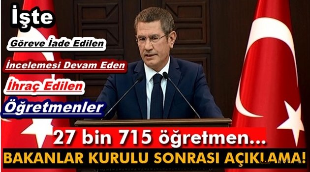 Başbakan Yardımcısı Canikli'den öğretmenlerle ilgili açıklama