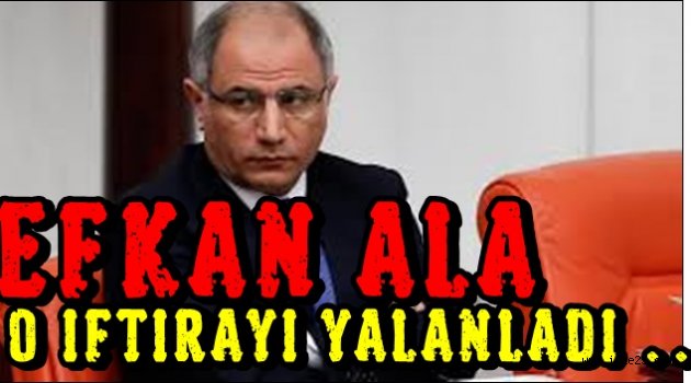 Efkan ALA O Çapsız İftirayı Yalanladı..