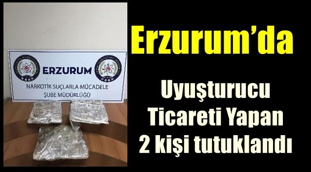 Erzurum'da uyuşturucu ticareti yapan 2 kişi tutuklandı