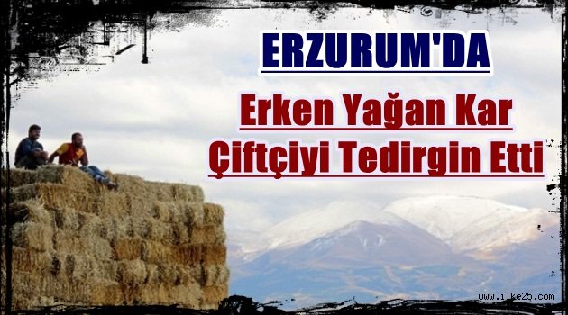 Erzurum'da Erken Yağan Kar Çiftçiyi Tedirgin Etti