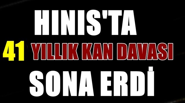 Hınıs'ta 41 Yıllık Kan davası Sona Erdi