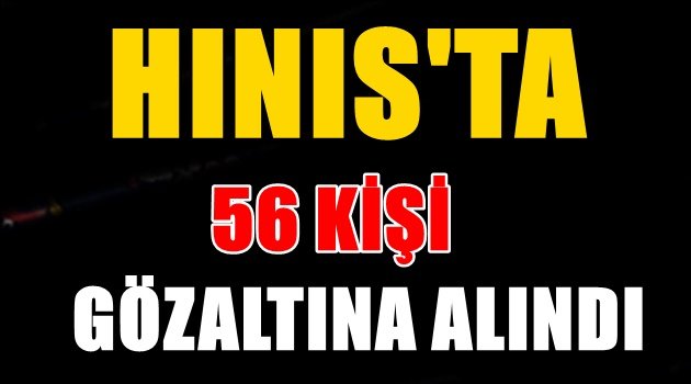 HINIS'TA 56 KİŞİ GÖZALTINA ALINDI