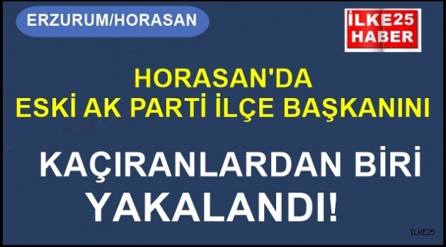 Horasan'da Eski Ak Parti İlçe Başkanını Kaçıranlardan 1'i Yakalandı